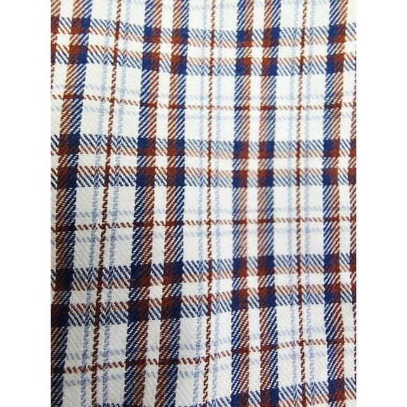 Tommy Hilfiger Custom Fit Medium Mens White Blue Burgundy Check Logo Long Sleeve - Picture 8 of 11